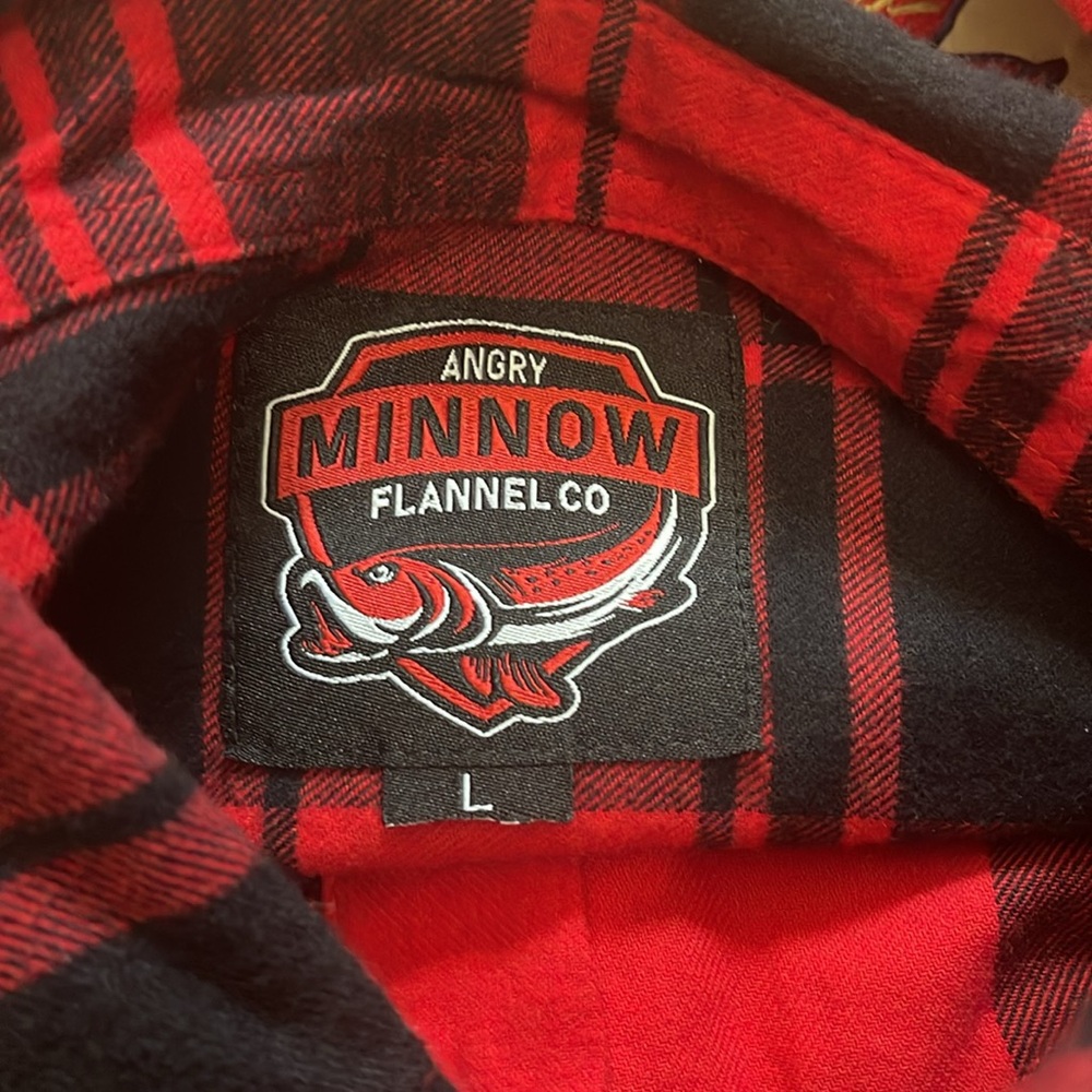 Men's Angry Minnow Milwaukee Braves Red Flannel Shirt - Picture 7 of 7